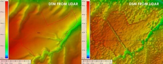 EXTRACTION OF DSM AND DTM FROM A LIDAR SOURCE